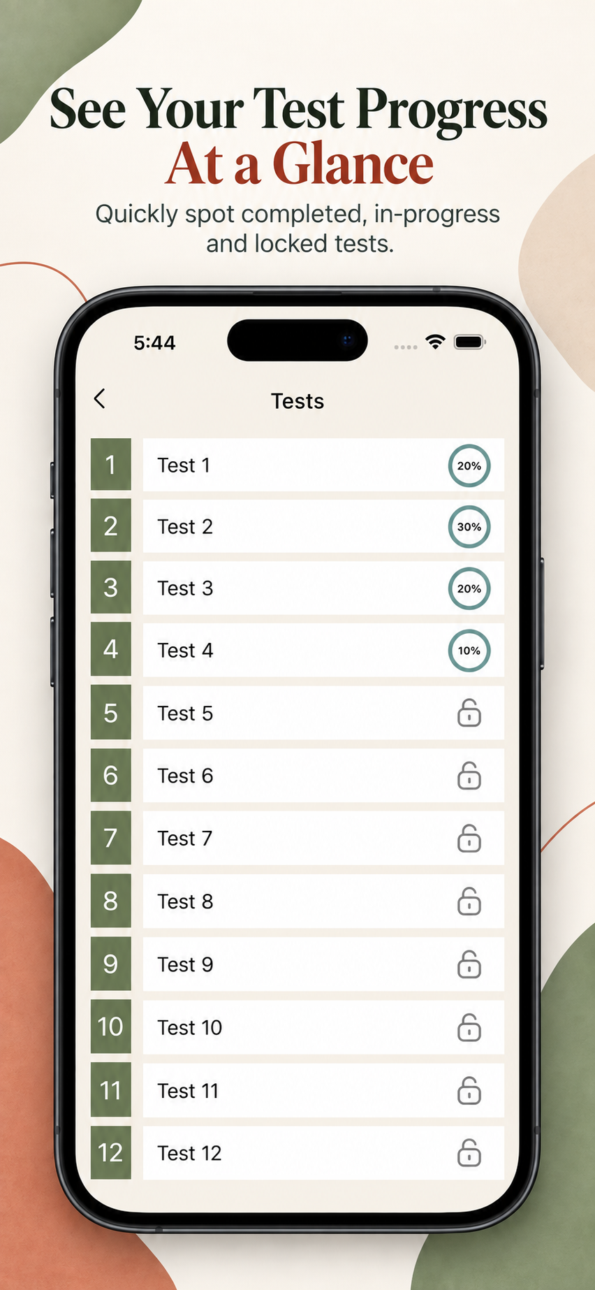 Nurova Prep iOS app tests screen